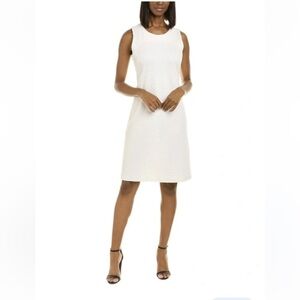 J.McLaughlin Sophia Catalina Cloth Sheath Dress In White Size S